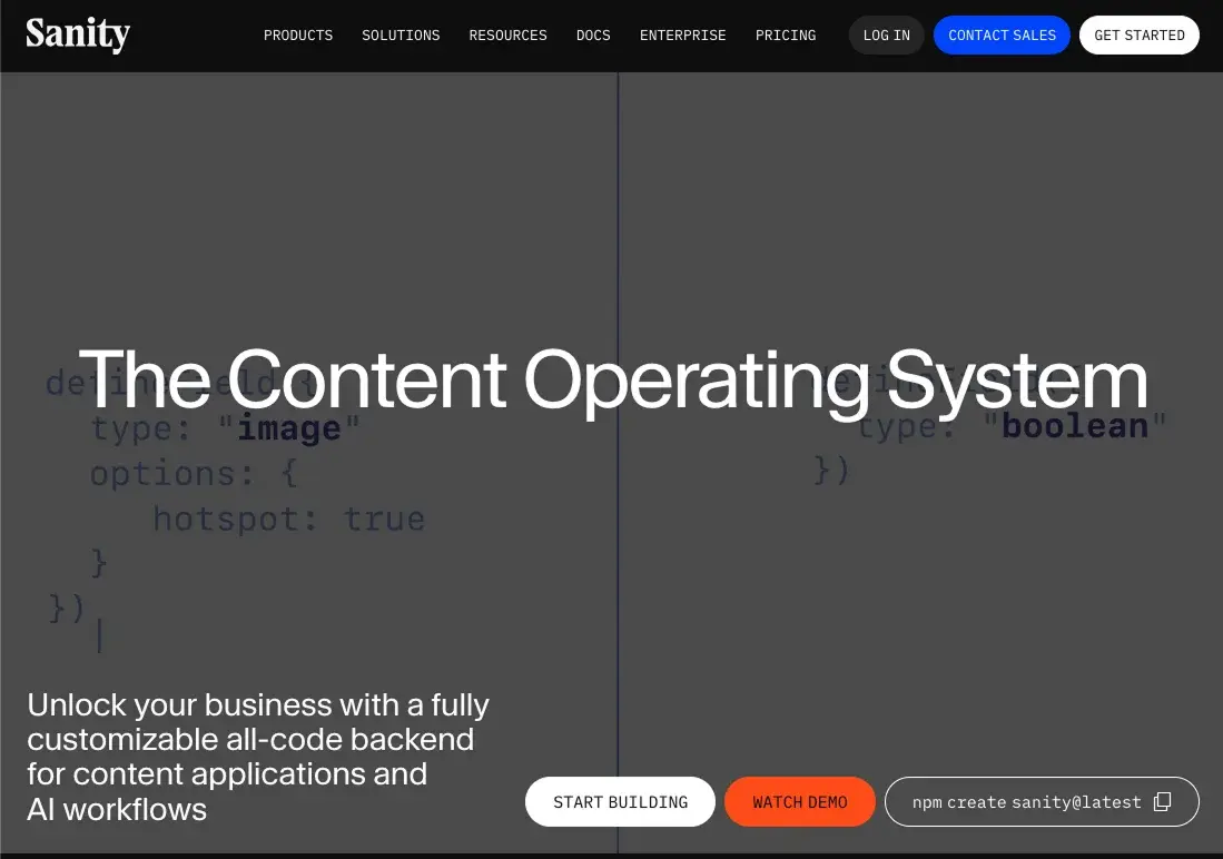 Sanity CMS studio