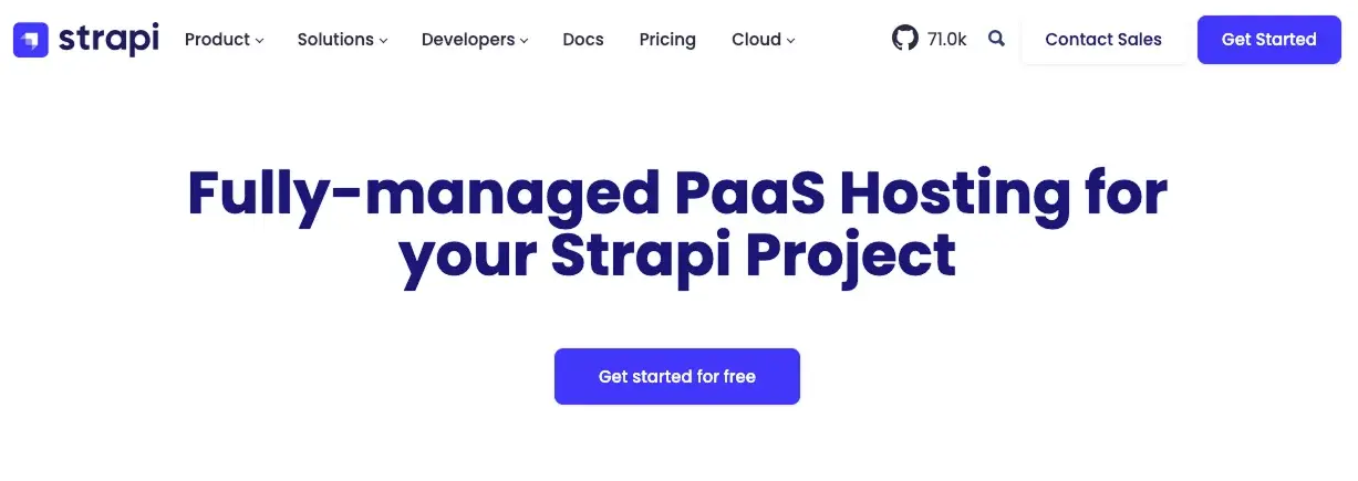 Strapi headless CMS on Node.js