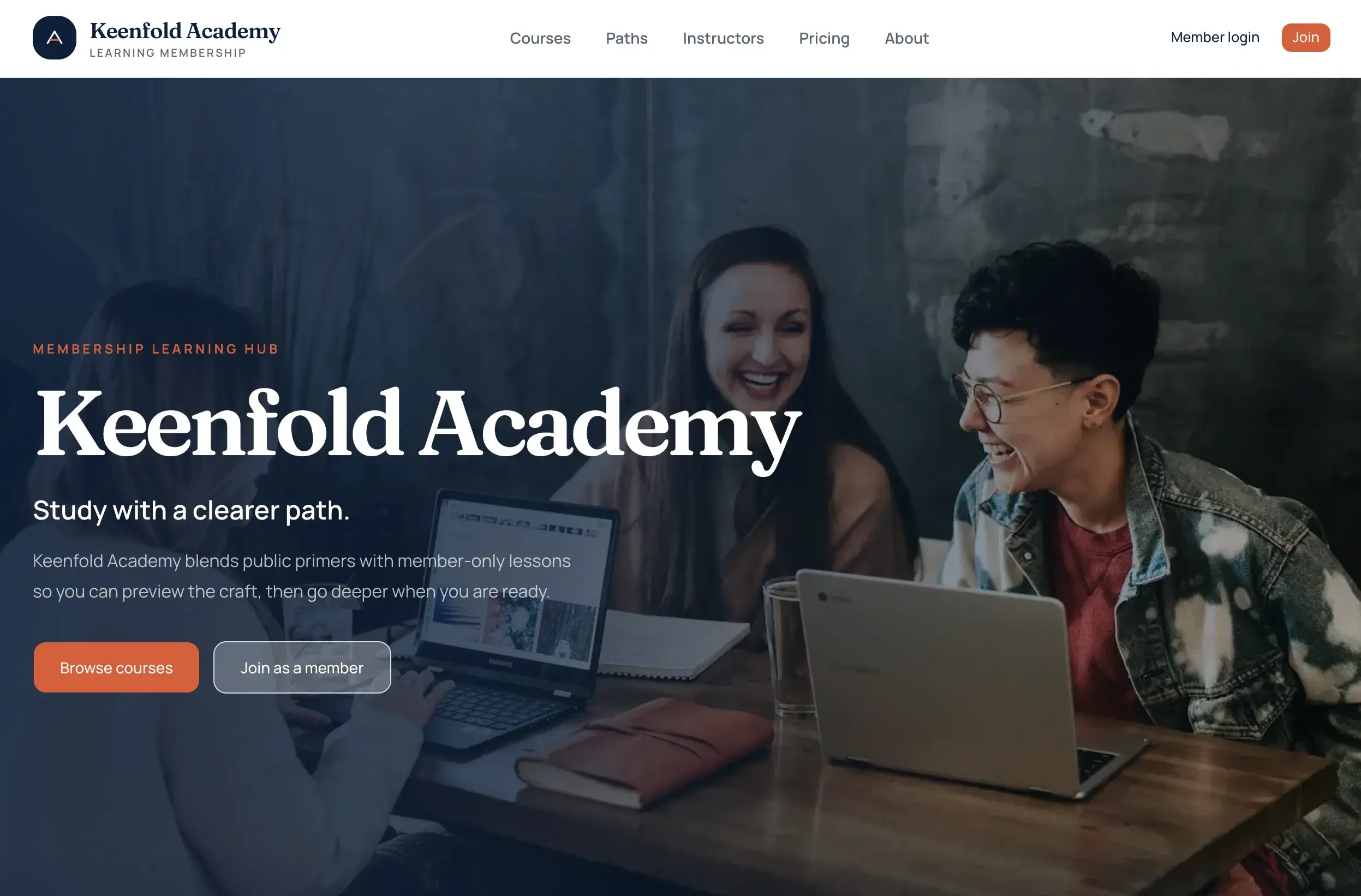 Keenfold Academy template screenshot