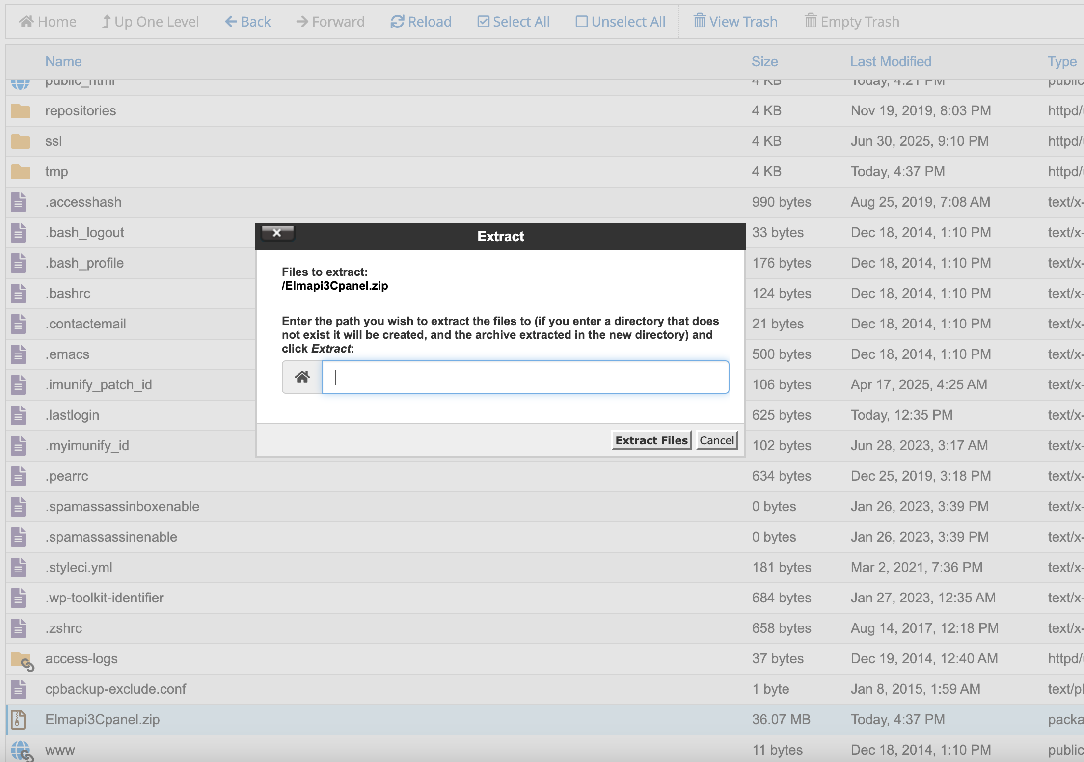 Upload and Extract Files