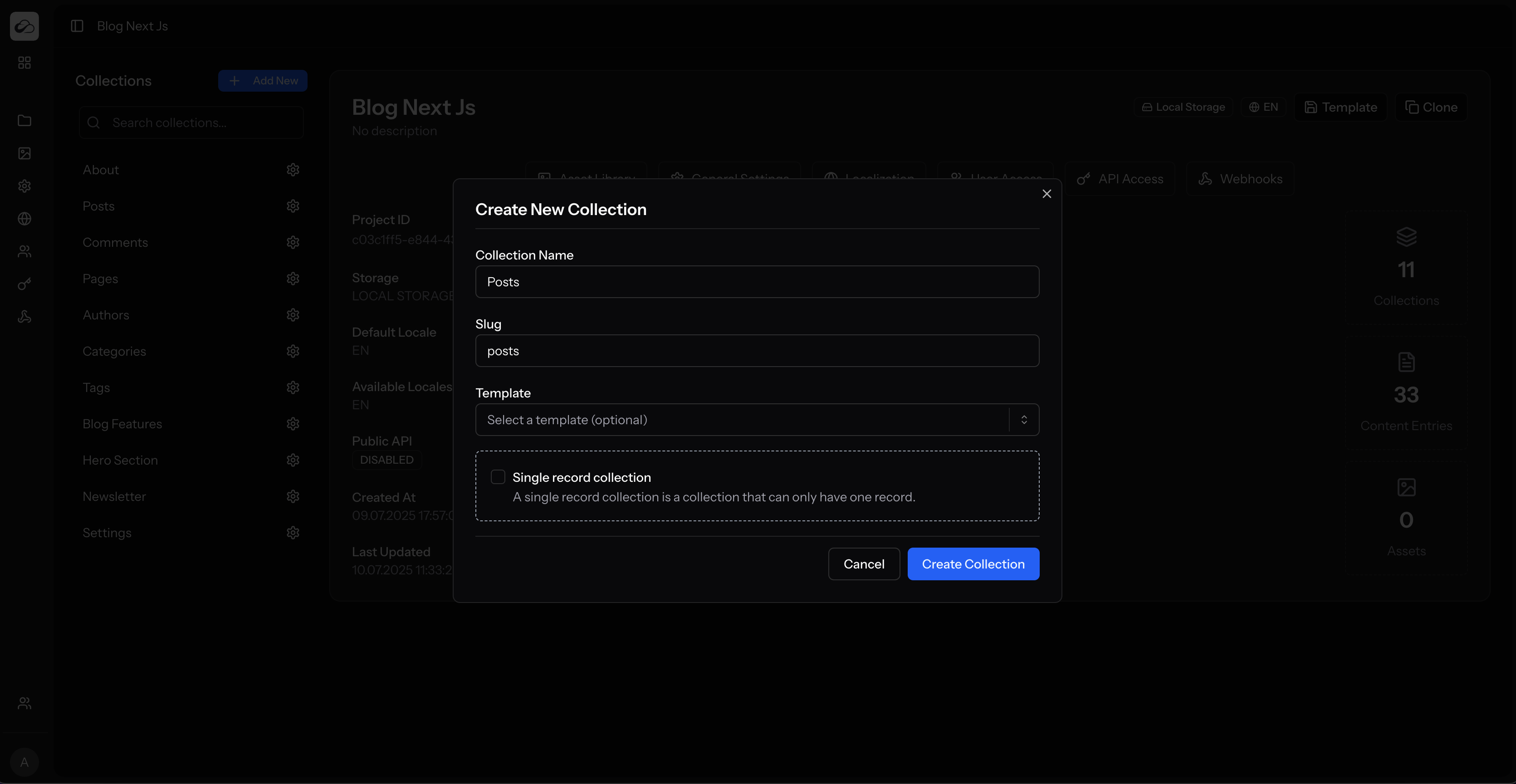 Create Collection Modal
