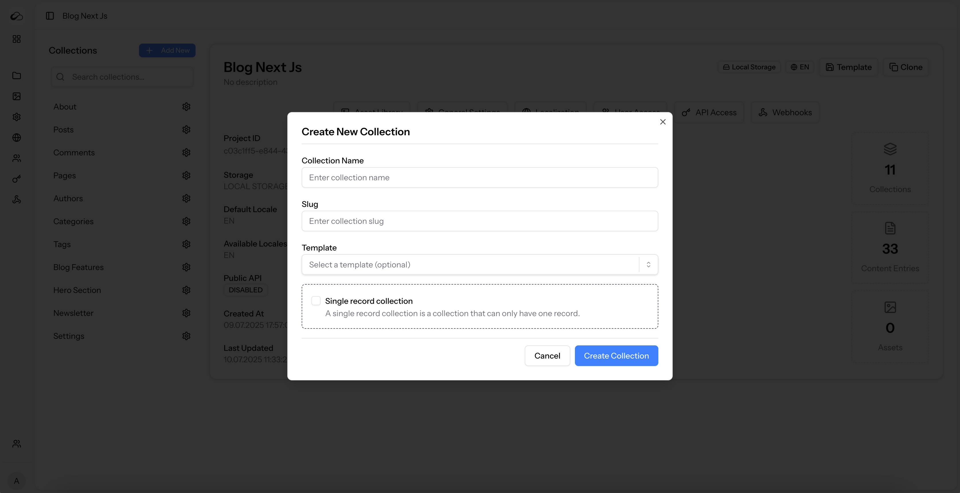 Create Collection Modal