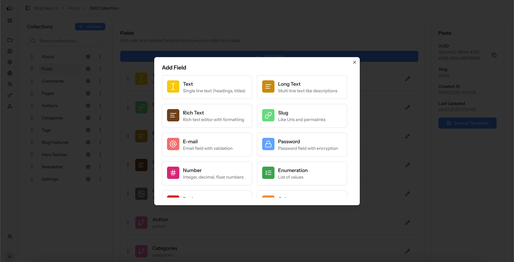 Field type picker