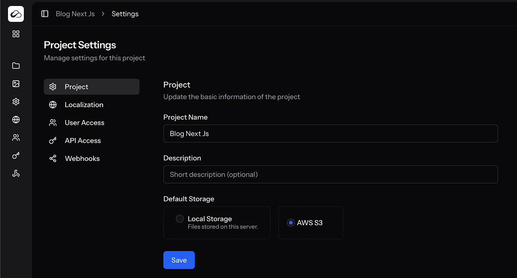Project settings