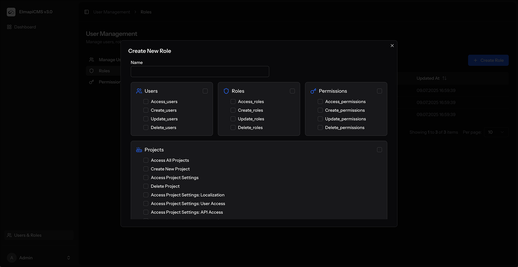 Create Role Modal