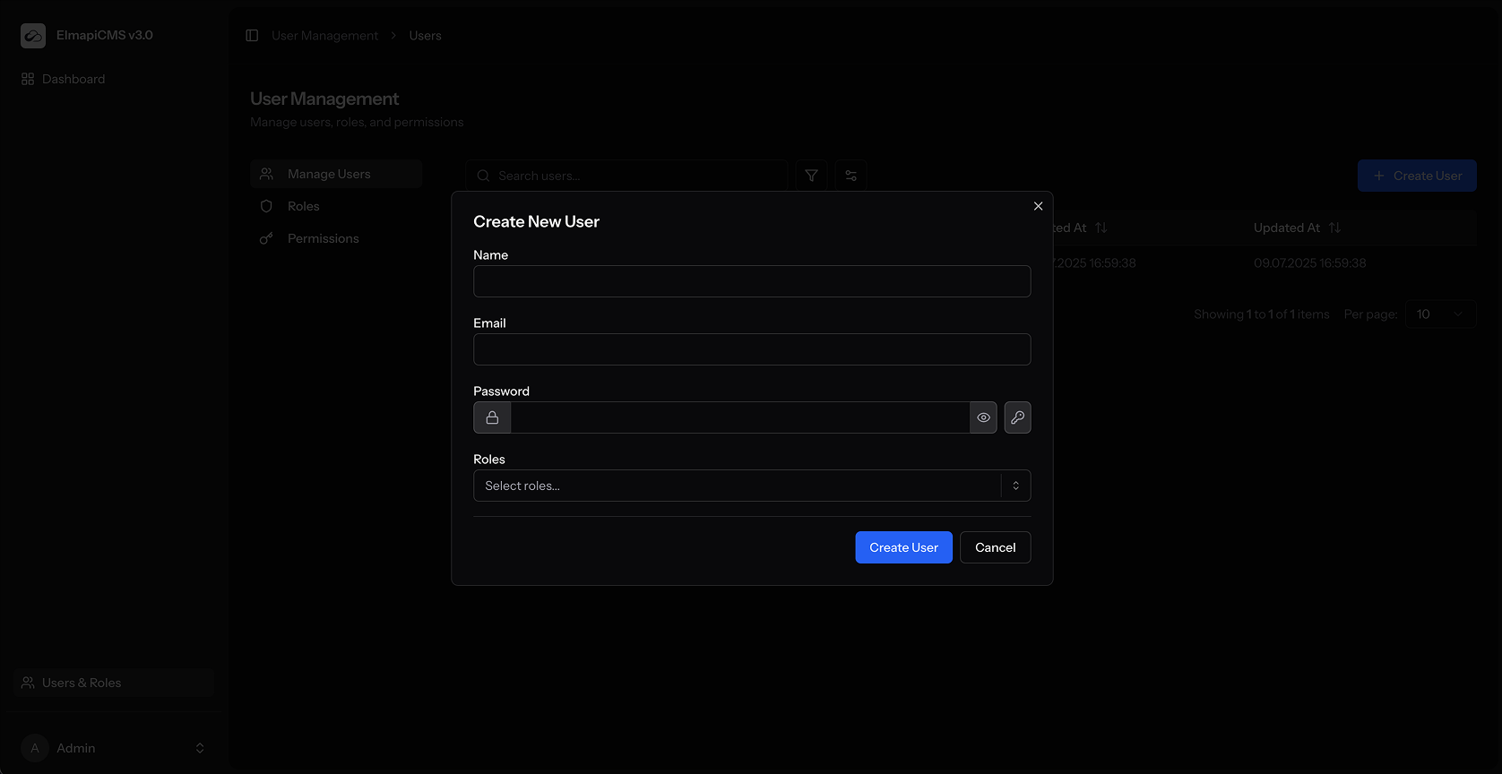 Create User Modal