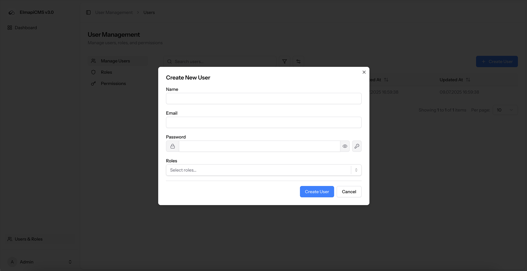 Create User Modal