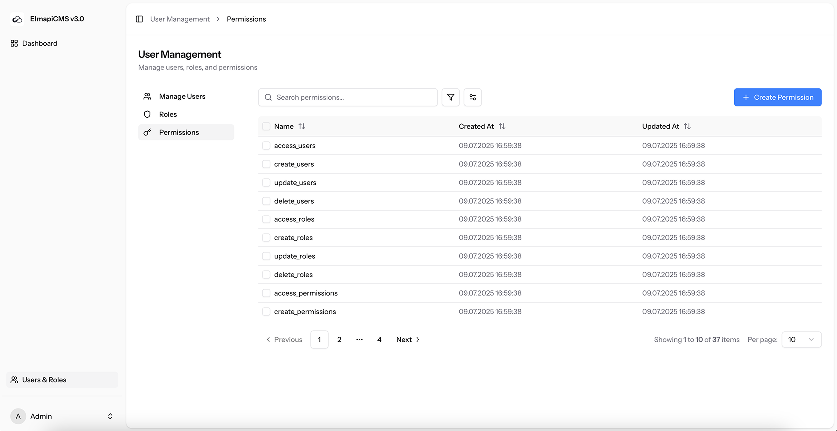 Permissions List